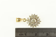Load image into Gallery viewer, 14K 0.50 Ctw Round Diamond Halo Cluster Pendant Yellow Gold