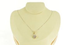 Load image into Gallery viewer, 14K 0.50 Ctw Round Diamond Halo Cluster Pendant Yellow Gold