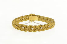 Load image into Gallery viewer, 14K 1950&#39;s Diamond Plait Braid Woven Chain Bracelet 7&quot; Yellow Gold