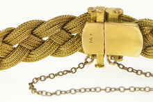 Load image into Gallery viewer, 14K 1950&#39;s Diamond Plait Braid Woven Chain Bracelet 7&quot; Yellow Gold