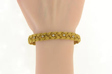 Load image into Gallery viewer, 14K 1950&#39;s Diamond Plait Braid Woven Chain Bracelet 7&quot; Yellow Gold