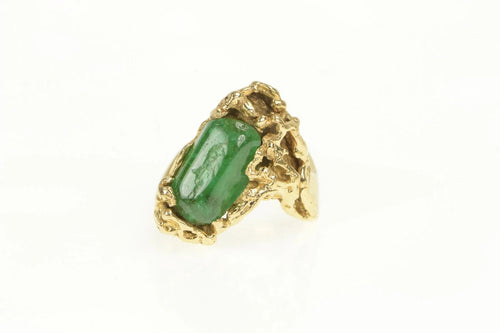 14K 1960's Emerald Abstract Tree Branch Root Ring Yellow Gold