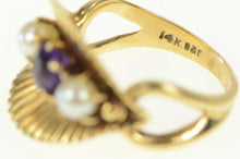Load image into Gallery viewer, 14K 1950&#39;s Pearl Amethyst Pearl Accent Statement Ring Yellow Gold