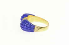 Load image into Gallery viewer, 14K 1950&#39;s Carved Lapis Lazuli Diamond Bow Ring Yellow Gold