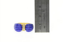 Load image into Gallery viewer, 14K 1950&#39;s Carved Lapis Lazuli Diamond Bow Ring Yellow Gold