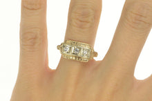 Load image into Gallery viewer, 14K Art Deco Diamond Wide Statement Band Ring Yellow Gold
