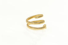 Load image into Gallery viewer, 14K Garnet Eyed Coiled Snake Serpent Wrap Ring Yellow Gold