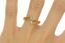 Load image into Gallery viewer, 18K Diamond Two Stone Open Bypass Statement Ring Yellow Gold