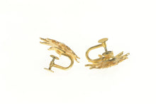 Load image into Gallery viewer, 14K Victorian Seed Pearl Sun Flower Screw Back Earrings Yellow Gold