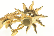 Load image into Gallery viewer, 14K Victorian Seed Pearl Sun Flower Screw Back Earrings Yellow Gold