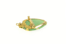 Load image into Gallery viewer, 22K Victorian Ornate Floral Jade Heart Planchette Pin/Brooch Yellow Gold