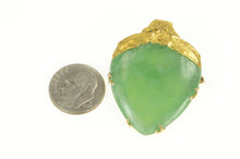 Load image into Gallery viewer, 22K Victorian Ornate Floral Jade Heart Planchette Pin/Brooch Yellow Gold