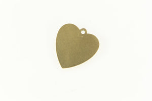14K 1960's Double Heart J Monogram Engraved Charm/Pendant Yellow Gold