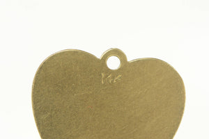14K 1960's Double Heart J Monogram Engraved Charm/Pendant Yellow Gold