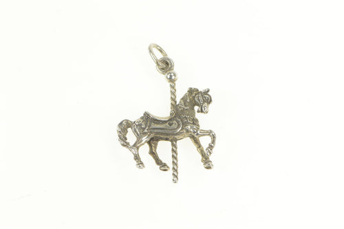 Sterling Silver 3D Carousel Horse Carnival Charm/Pendant