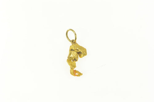 22K Raw Textured Nugget Cluster Abstract Charm/Pendant Yellow Gold