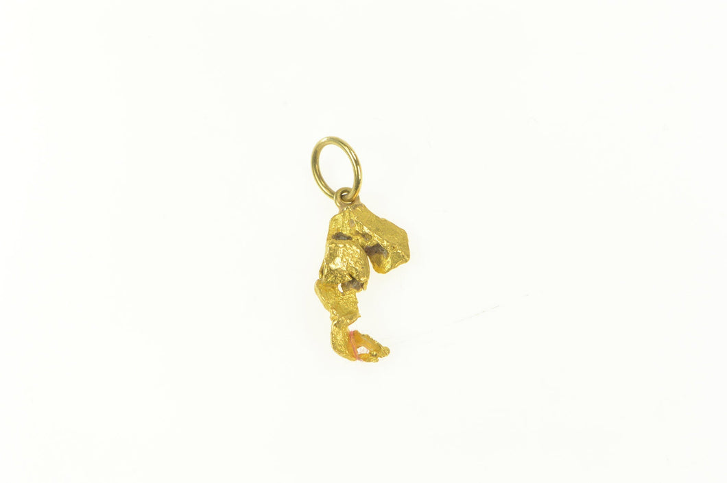 22K Raw Textured Nugget Cluster Abstract Charm/Pendant Yellow Gold