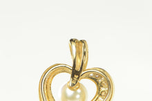 Load image into Gallery viewer, 14K Pearl Diamond Wavy Curvy Heart Love Symbol Pendant Yellow Gold