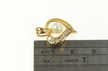 Load image into Gallery viewer, 14K Pearl Diamond Wavy Curvy Heart Love Symbol Pendant Yellow Gold