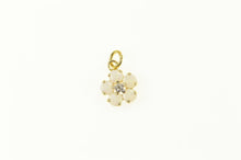 Load image into Gallery viewer, 14K Opal Flower Diamond Accent Cluster Charm/Pendant Yellow Gold