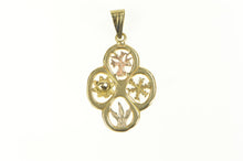 Load image into Gallery viewer, 14K Four Seasons Symbol Time Nature Handmade Charm/Pendant Yellow Gold