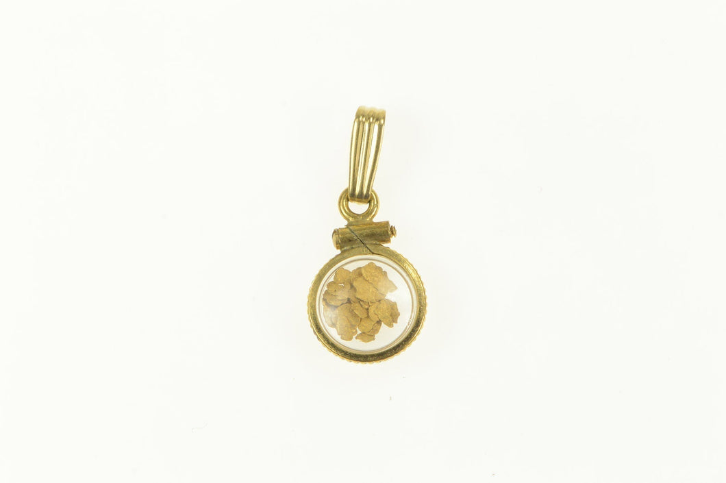 Gold Filled Retro Raw Gold Textured 22K Nugget Capsule Charm/Pendant