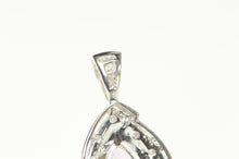 Load image into Gallery viewer, 10K Trillion Pink Sapphire Diamond Triangle Pendant White Gold