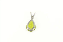 Load image into Gallery viewer, 14K Pear Cut Peridot Diamond Accent Statement Pendant White Gold