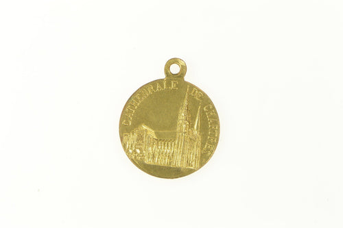 14K Notre Dame Cathedral De Chartres Charm/Pendant Yellow Gold