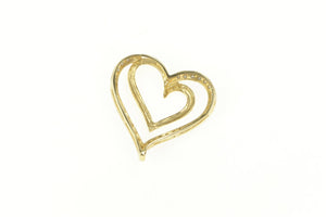 10K Two Tone Diamond Encrusted Heart Love Pin/Brooch Yellow Gold