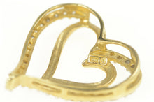 Load image into Gallery viewer, 10K Two Tone Diamond Encrusted Heart Love Pin/Brooch Yellow Gold