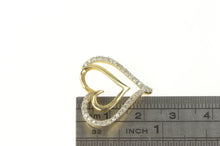 Load image into Gallery viewer, 10K Two Tone Diamond Encrusted Heart Love Pin/Brooch Yellow Gold