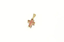 Load image into Gallery viewer, 14K Garnet Cross Christian Faith Symbol Pendant Yellow Gold