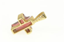 Load image into Gallery viewer, 14K Garnet Cross Christian Faith Symbol Pendant Yellow Gold