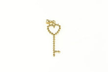 Load image into Gallery viewer, 14K Diamond Heart Skeleton Key Love Symbol Charm/Pendant White Gold