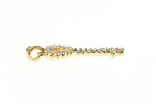 Load image into Gallery viewer, 14K Diamond Heart Skeleton Key Love Symbol Charm/Pendant White Gold