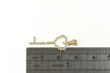 Load image into Gallery viewer, 14K Diamond Heart Skeleton Key Love Symbol Charm/Pendant White Gold