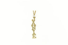 Load image into Gallery viewer, 14K Janie Diamond Accent Name Cut Out Pendant Yellow Gold