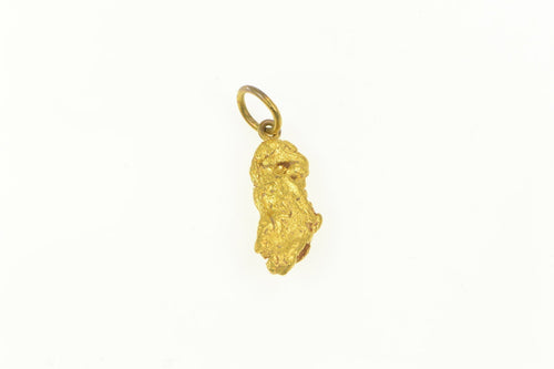 22K Raw Abstract Cluster Textured Nugget Charm/Pendant Yellow Gold