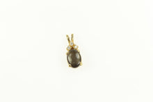 Load image into Gallery viewer, 14K Oval Black Star Sapphire Diamond Cluster Pendant Yellow Gold
