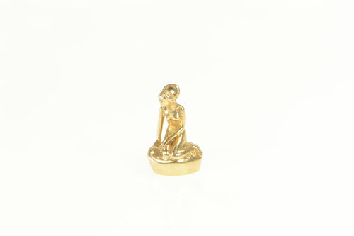 14K Little Mermaid Denmark Landmark Souvenir Charm/Pendant Yellow Gold