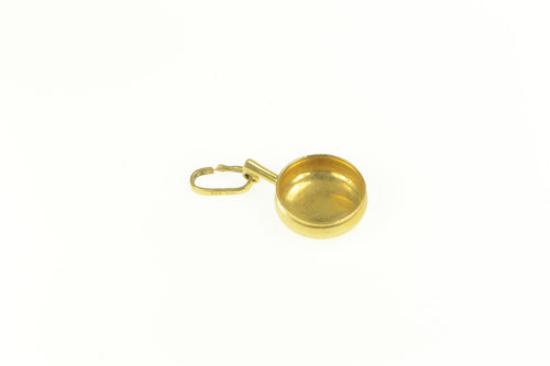 18K 3D Sauce Pan Cook Ware Chef Kitchen Charm/Pendant Yellow Gold