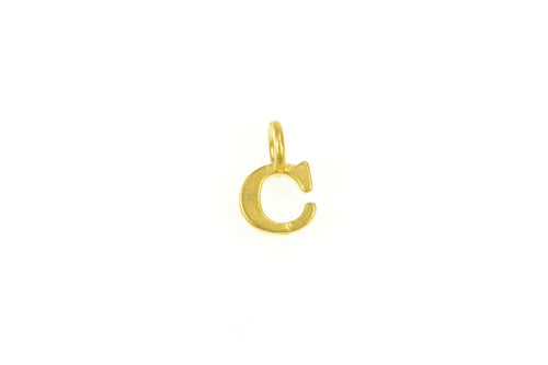 24K C Letter Initial Monogram Name Charm/Pendant Yellow Gold