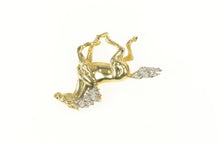 Load image into Gallery viewer, 14K 3D Diamond Mane Galloping Racing Horse Charm/Pendant Yellow Gold
