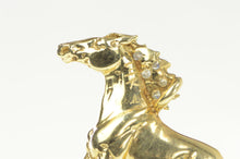 Load image into Gallery viewer, 14K 3D Diamond Mane Galloping Racing Horse Charm/Pendant Yellow Gold