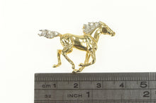 Load image into Gallery viewer, 14K 3D Diamond Mane Galloping Racing Horse Charm/Pendant Yellow Gold