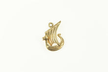 Load image into Gallery viewer, 14K 3D Stylized Viking Ship Boat Charm/Pendant Yellow Gold