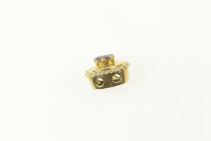 10K Oval Amethyst Ornate Slide Bracelet Charm/Pendant Yellow Gold