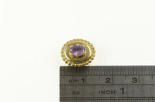 Load image into Gallery viewer, 10K Oval Amethyst Ornate Slide Bracelet Charm/Pendant Yellow Gold