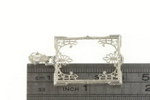 Load image into Gallery viewer, 14K Art Deco Filigree 26.8x19.6mm Frame Pendant White Gold